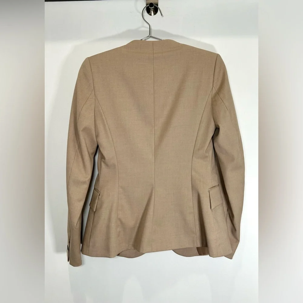 Zara Tailored Single-Button Blazer – Beige — 2 — NWT - Picture 2 of 4